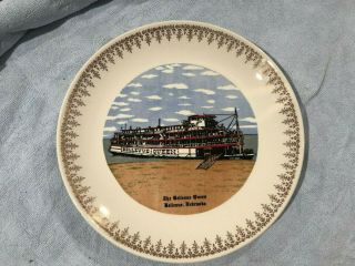 Bellevue Queen River Boat Plate Nebraska Historical Series 9 " Vintage