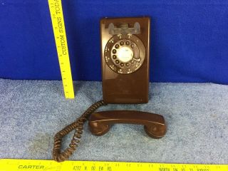 Itt 564 Brown Wall Rotary Phone Telephone Vintage