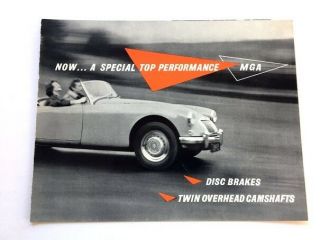 1958 Mg Mga Twin Cam Vintage Car Sales Brochure Folder - 1959