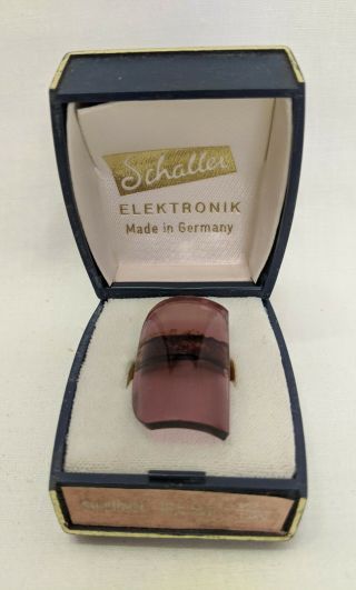 Vintage Schaller Elektronic Germany Amethyst Glass Finger Guitar Slide