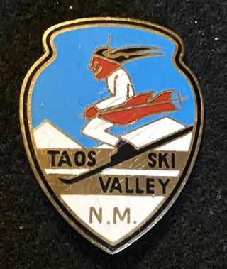 Taos Ski Valley Vintage Skiing Ski Pin Mexico Resort Souvenir Travel Lapel