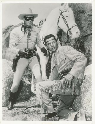 Clayton Moore Jay Silverheels Vintage 1950s The Lone Ranger Tv Photo