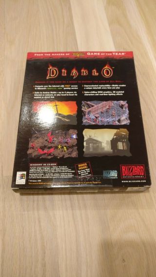 Diablo by Blizzard,  PC Video Game,  Retail Box Inserts,  Complete Vintage 2