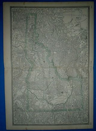 Vintage 1882 Atlas Map Idaho Territory Old Antique & Authentic S&h