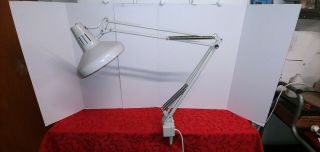 Vintage Luxo Color Correct Drafting Desk Light Dual Lamp Articulating Swing Arm