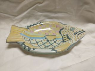 Mackenzie Childs Pottery Fish - Soap Tray/spoon Rest 7.  5  (vintage 1990)