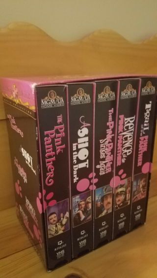 Vintage 1970 ' s BOX SET of Complete Pink Panther VHS Movies By MGM 3