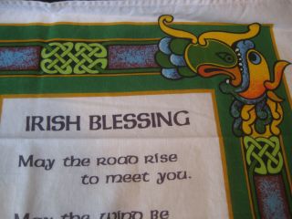 Irish Blessing Tea Hand Towel Vintage Celtic Designs Union Looms 30 " X 18.  5 "