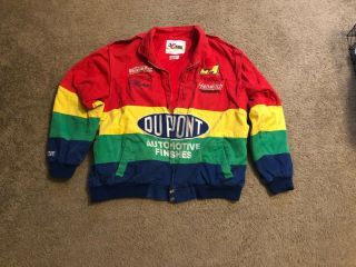 Vintage Jeff Gordon Men’s Dupont Hendrick Rainbow Racing Jacket Nascar Large
