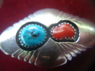 VINTAGE SIGNED S DICKENS STERLING SILVER NAVAJO INDIAN EARRINGS WITH TURQUOISE 3