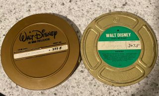 2 Vintage Walt Disney 16mm Films In Gold Canister " I 