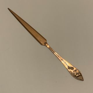 Vintage Solid Copper Letter Opener From Jacob Lake Arizona White Tail Squirrel