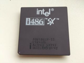 Intel A80486sx - 33 Sx797,  486sx - 33,  Vintage Cpu,  Gold,  Top