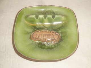 Vintage Treasure Craft Palm Springs California Ashtray Dish Green 1075