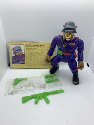 Bebop Private Porknose Complete Vintage Tmnt Mutant Military 2 Playmate1992