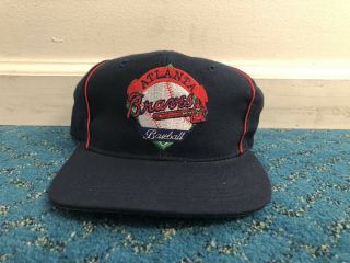 Vintage 90s Atlanta Braves The Game Mlb Snapback Hat Baseball Cap
