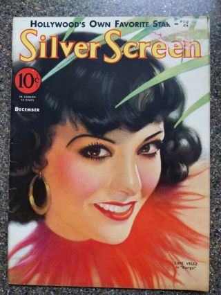 Vintage Silver Screen Magazinedecember 1932 Lupe Velez Cover G/vg Cond