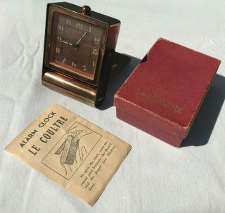 Le Coultre 2 Vintage Travel Alarm Clock & Instructions Swiss