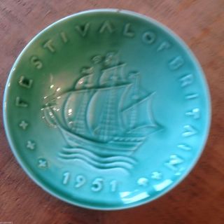 Festival Of Britain 1951 Vintg Ship Colclough Bone China Souvenir Trinket 5 " Dish
