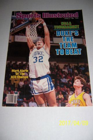 1986 Sports Illustrated Duke Blue Devils Acc Champions No Label Mark Alarie Ncaa
