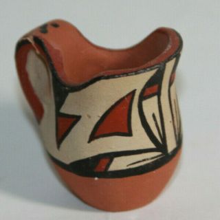 Vintage Miniature Native American Pottery Pitcher Signed Chinana Jemez