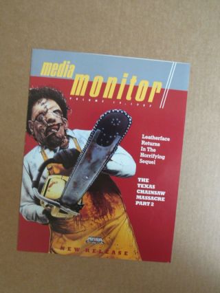 Vintage 1980s Movie Poster Texas Chainsaw Massacre 2 w/ Media Monitor 2