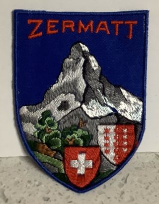 Vintage Zermatt Switzerland Ski Resort Patch