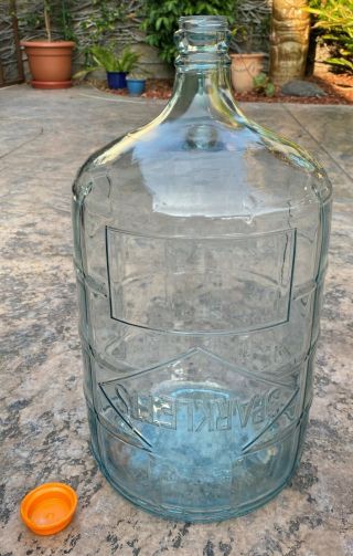 Vintage Sparkletts Clear/blue Glass 5 Gallon Water Bottle Jug Coin Jar