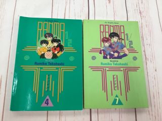 Vintage Ranma 1/2 Vol.  7 & 4 By Rumiko Takahashi Paperback