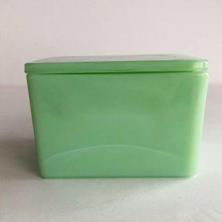 Vintage Martha Stewart By Mail Mbm Fenton Jadeite Green Milk Glass Box W/ Lid