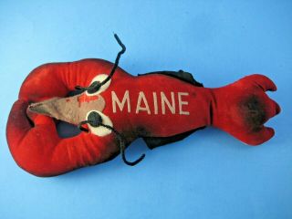 Vintage Souvenir Maine Lobster Sawdust Stuffed Plush Toy