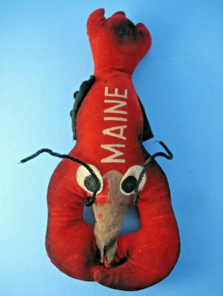 Vintage Souvenir Maine Lobster Sawdust Stuffed Plush Toy 3