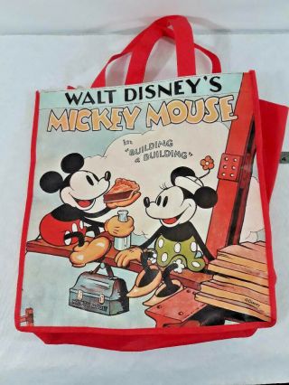 Vintage Walt Disney Animation Mickey Minnie Mouse Tote Bag Ships