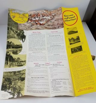Vintage 1950 ' s Grand Canyon National Park Santa Fe Train Fold Out Brochure 2