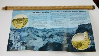 Vintage 1950 ' s Grand Canyon National Park Santa Fe Train Fold Out Brochure 3