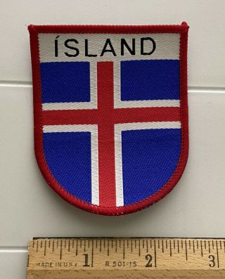 Iceland Island Icelandic Flag Nordic Cross Souvenir Patch Badge
