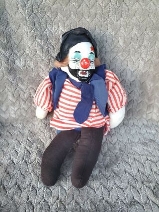 Vintage Bean Bag Clown Doll Creepy