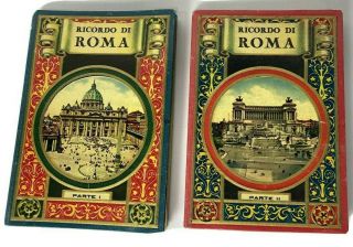 Ricordo Di Roma Parte I & Parte Ii Lovely Antique Italian Vintage Photo Books