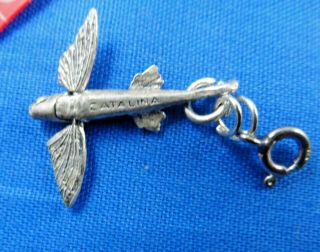 Sterling Silver Catalina Island Flying Fish Moving Charm Vintage Souvenir
