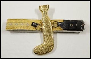 Vintage Saudi Baby Kid Jambiya Dagger W Belt Arab Look Unusual
