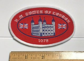 Hm Tower Of London Fortress Built 1078 England Uk Souvenir Red Woven Patch Badge