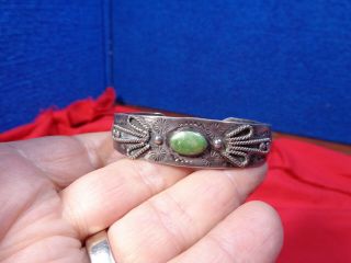 Estate Jewelry.  Vintage Southwest Style Sterling Silver Cuff Bracelet 25