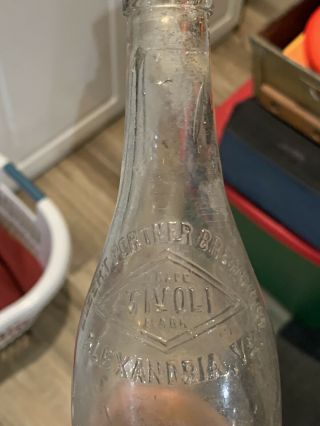 Vintage Robert Portner Brewing Co Alexandria Va Aqua Glass Beer Bottle Tivoli