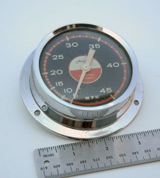 Vintage Airguide Sea Speed 45 mph Boat Marine Speedometer Surface Mount 3