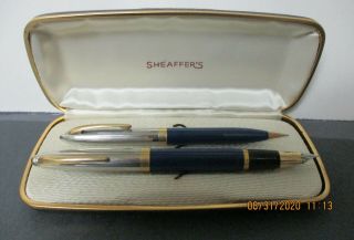 Vintage Sheaffer’s White Dot Fountain Pen & Mechanical Pencil Set W/ Case