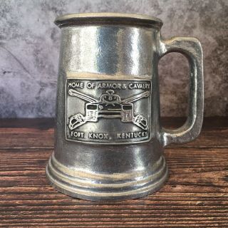 Vintage Pewter Beer Stein Mug Fort Knox Kentucky Military Duracast Usa