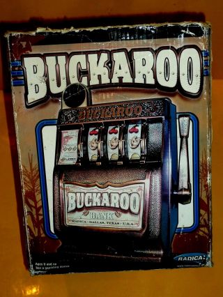 Vintage Buckaroo Authentic Jackpot Slot Machine Coin Bank Radica Model 600