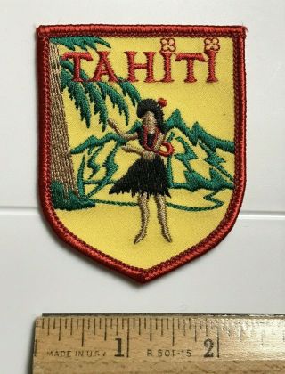 Tahiti French Polynesia Tahitian Dancer Souvenir Embroidered Patch Badge