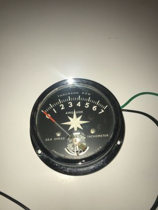 Airguide Sea Speed Marine Instrument Tachometer Vintage Gauge Rpm