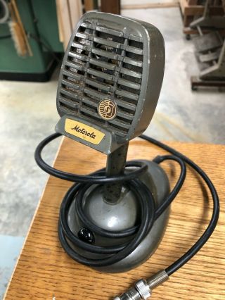 Vintage Motorola Cr84a Shure Microphone And S - 36 Stand